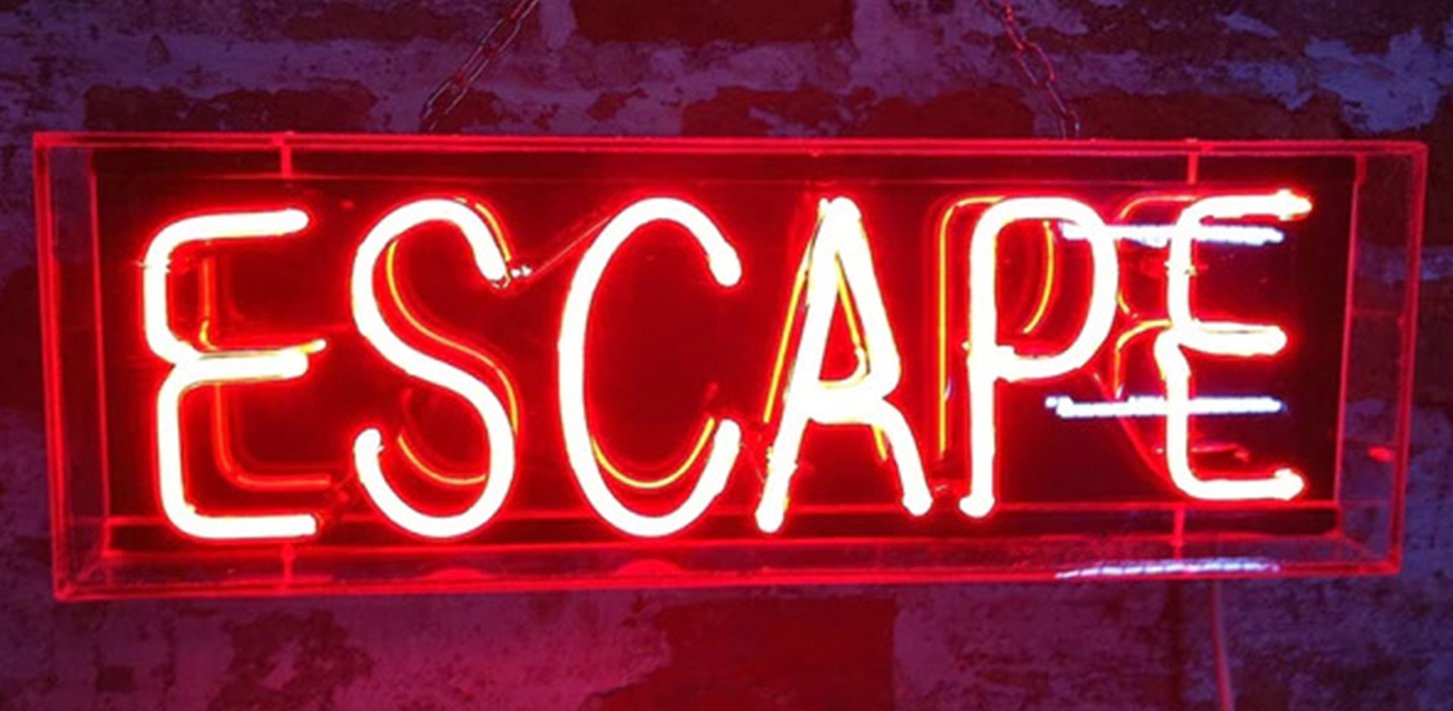 red escape neon sign