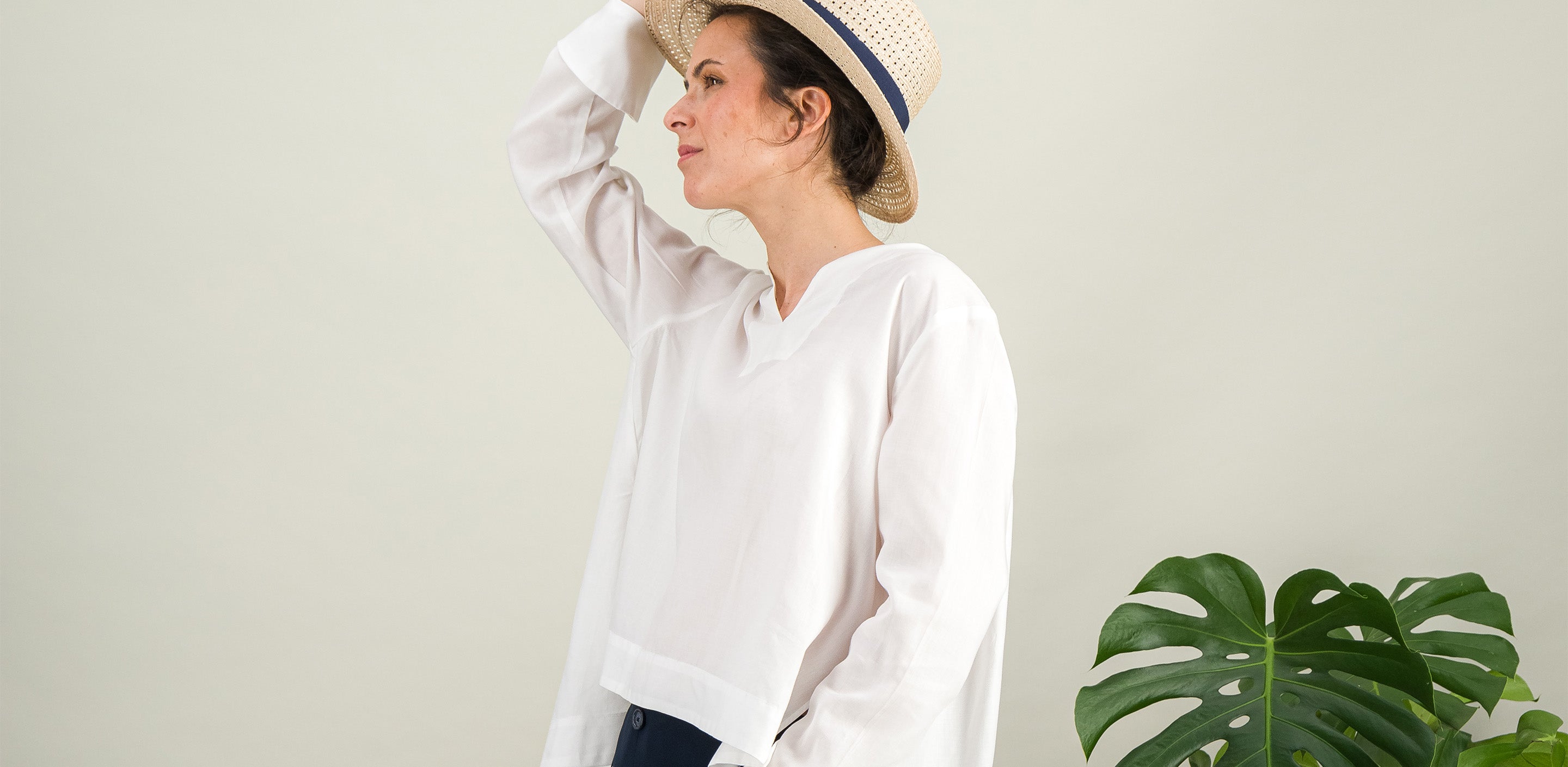 shirt in flowing white cotton voile