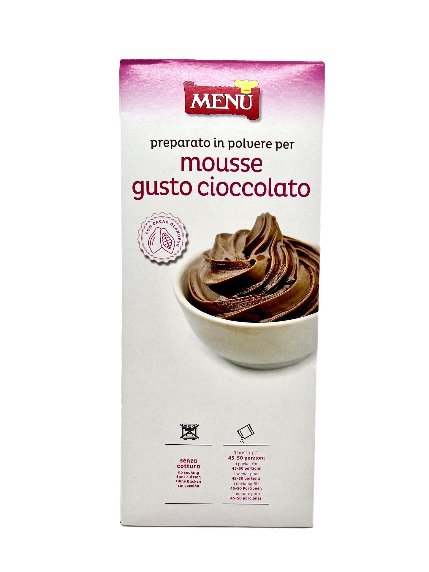 Menù - Preparato in polvere per Mousse gusto Cioccolato , senza glutine - 750gr Bottega senza Glutine