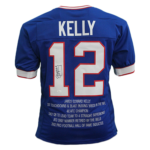 Jim Kelly Autographed Buffalo Bills Football NFL Jersey JSA