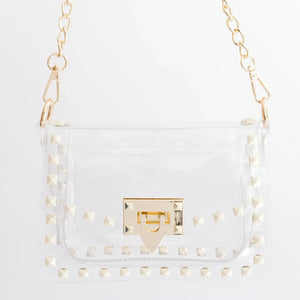 The Jackie Clear Bag in White & Gold - Rory + Co