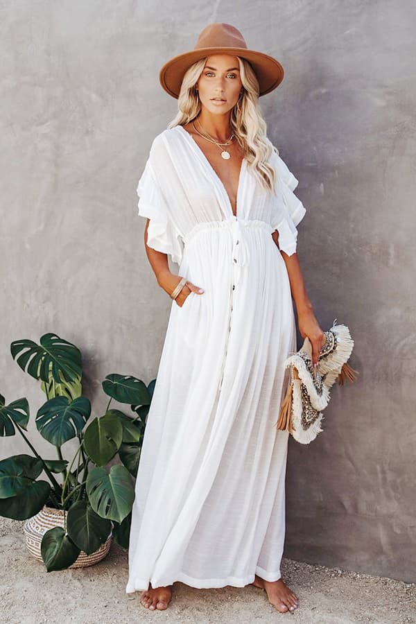 Vestido Blanco Largo Hippie – Moda Boho