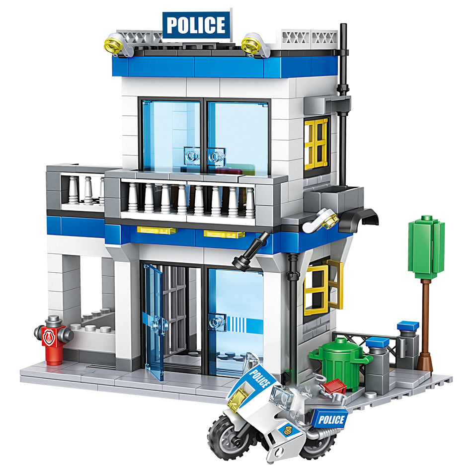 Technical SWAT Small Police Station Model Building Blocks City Figures Bricks Educational Toy