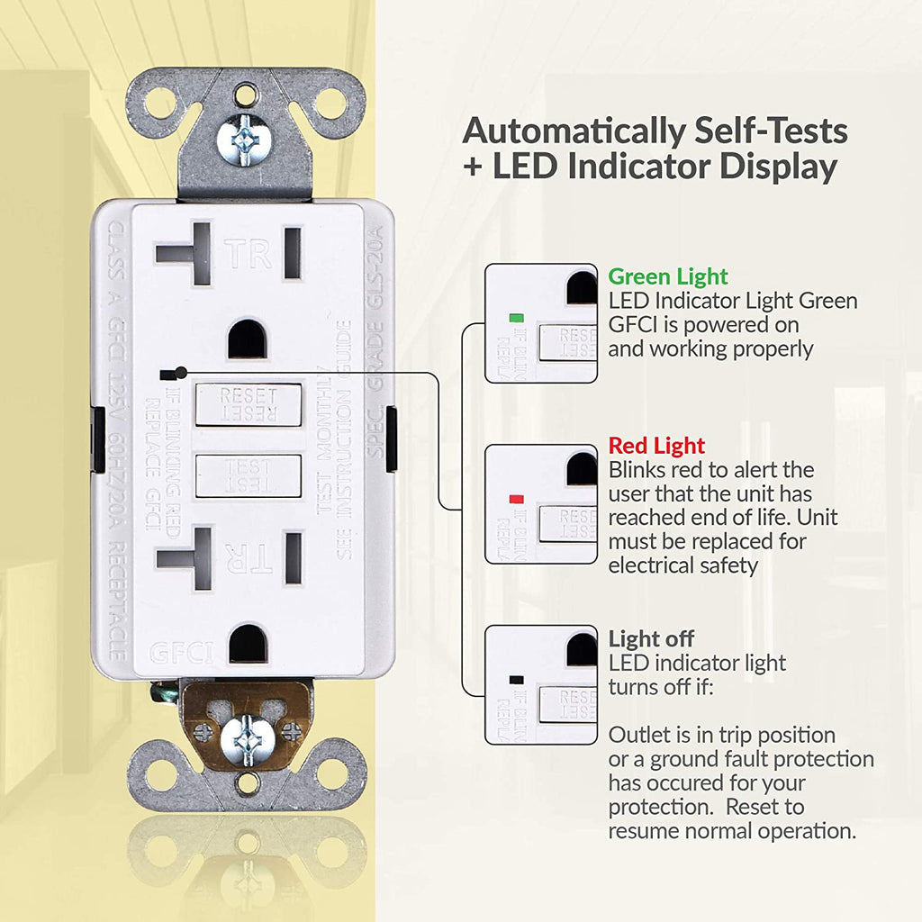 gfci outlet with indicator light