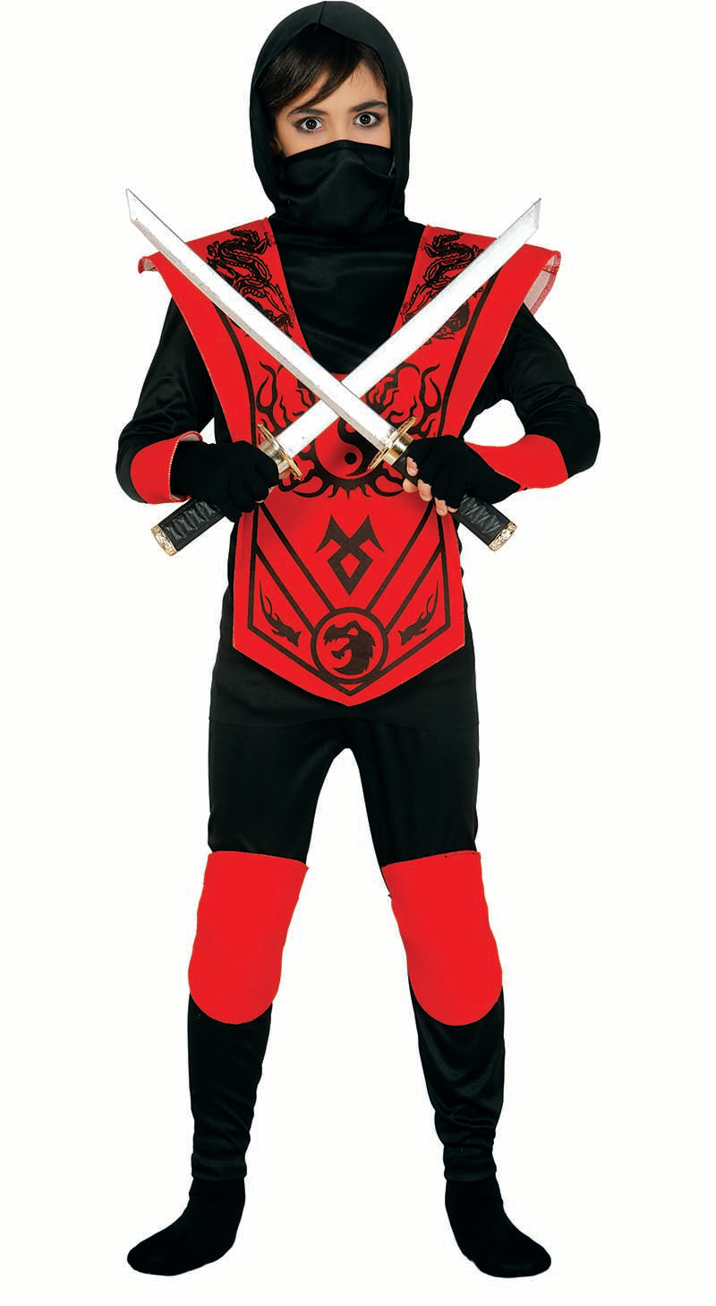 weekend roterend Samuel Red ninja kostuum kinderen — Festival Feestartikelen
