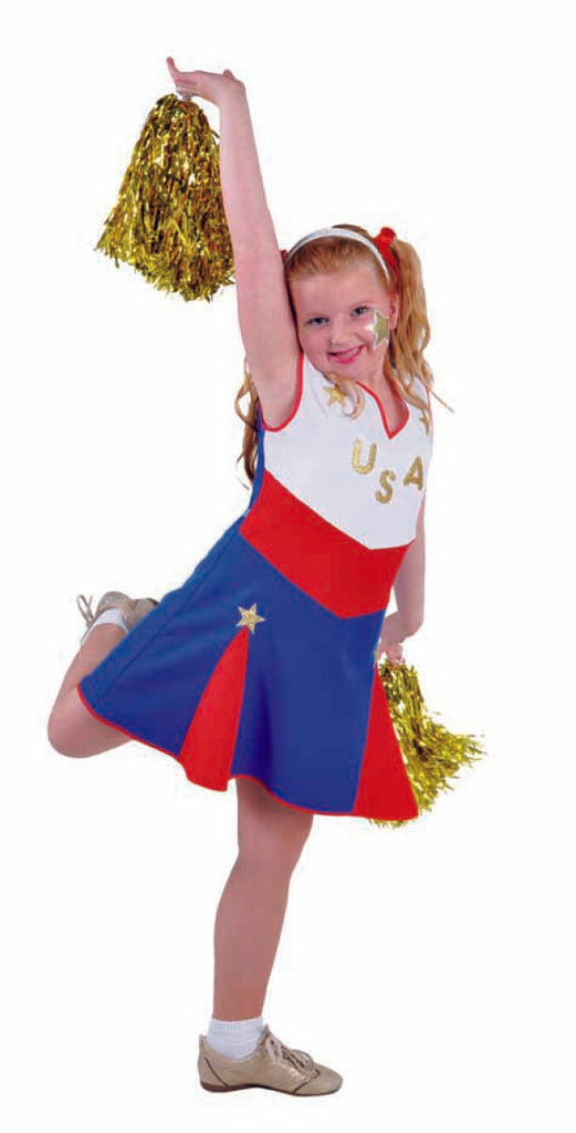 domineren Geruststellen Alternatief Cheerleader Kostuum voor Kinderen - blauw/rood/wit | Festival — Festival  Feestartikelen
