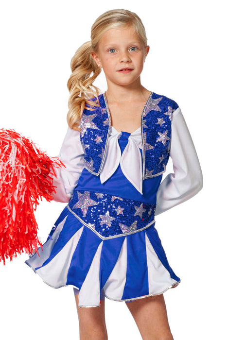 Kinderkostuum Cheerleader Luxe blauw/wit | Festival — Festival Feestartikelen
