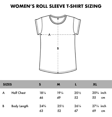 Womens Roll Sleeve Sizing Chart