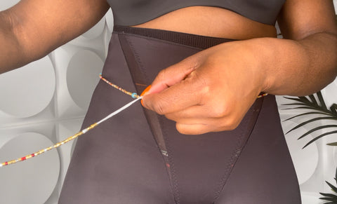 step two: how to tie waist beads