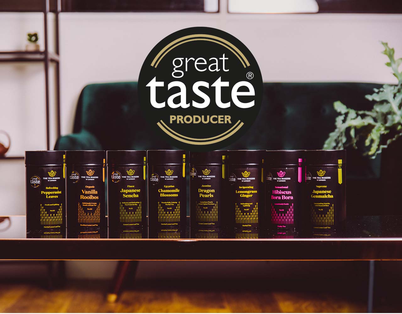 Great taste award winning teas with the great taste producer logo