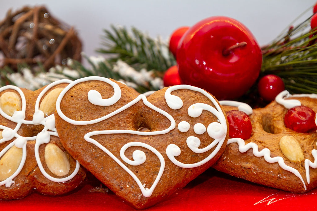 Gingerbread Cookies with white piped icing