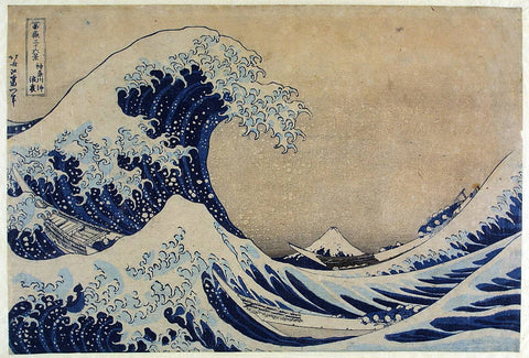 Thirty-six Views of Mount Fuji: The Great Wave off the Coast of Kanagawa, woodblock print, Katsushika Hokusai