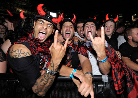 headbangers at concert