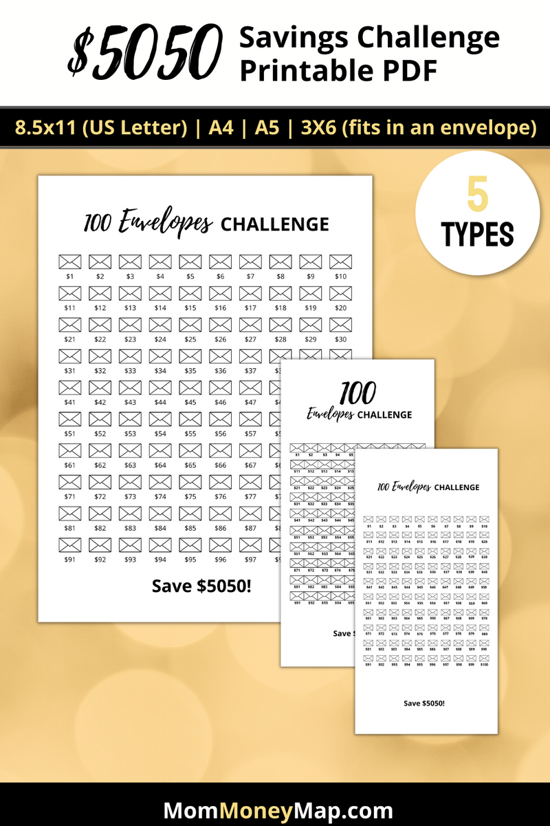 5000 Savings Challenge Printable Pdf – Mom Money Map