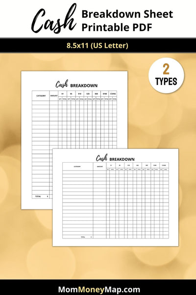 Free Printable Cash Envelope Tracker Inserts