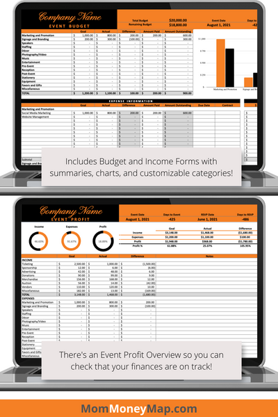 gala planning action plan budget template