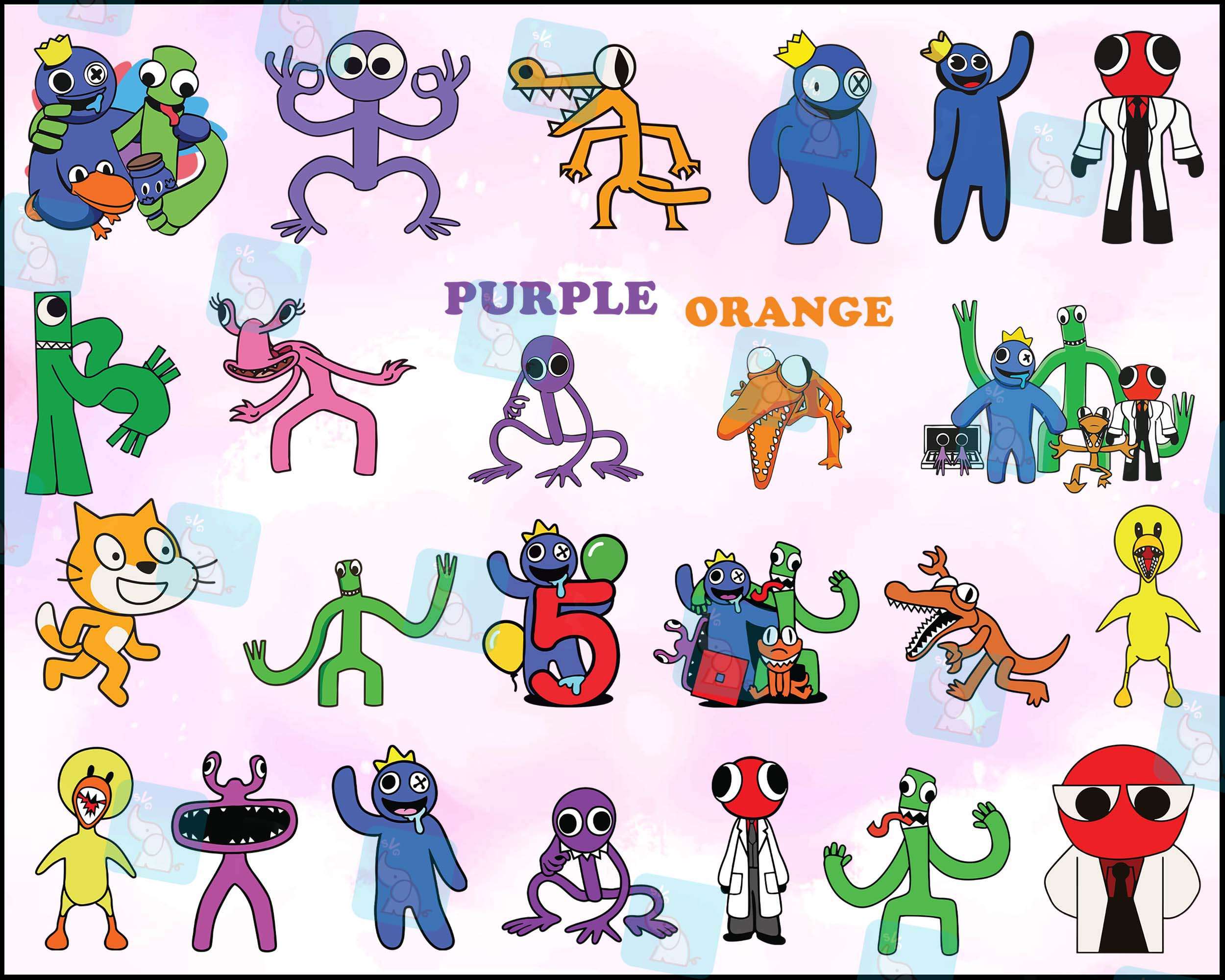 Rainbow friends Orange. New Roblox Character. Stock Vector