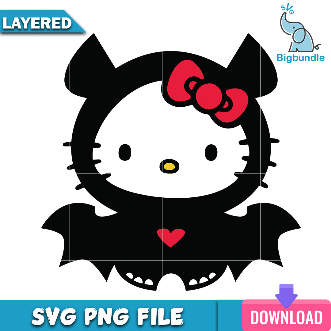 Hello Kitty Skeleton SVG, Hello Kitty Skeleton Halloween Vintage SVG -  WildSvg