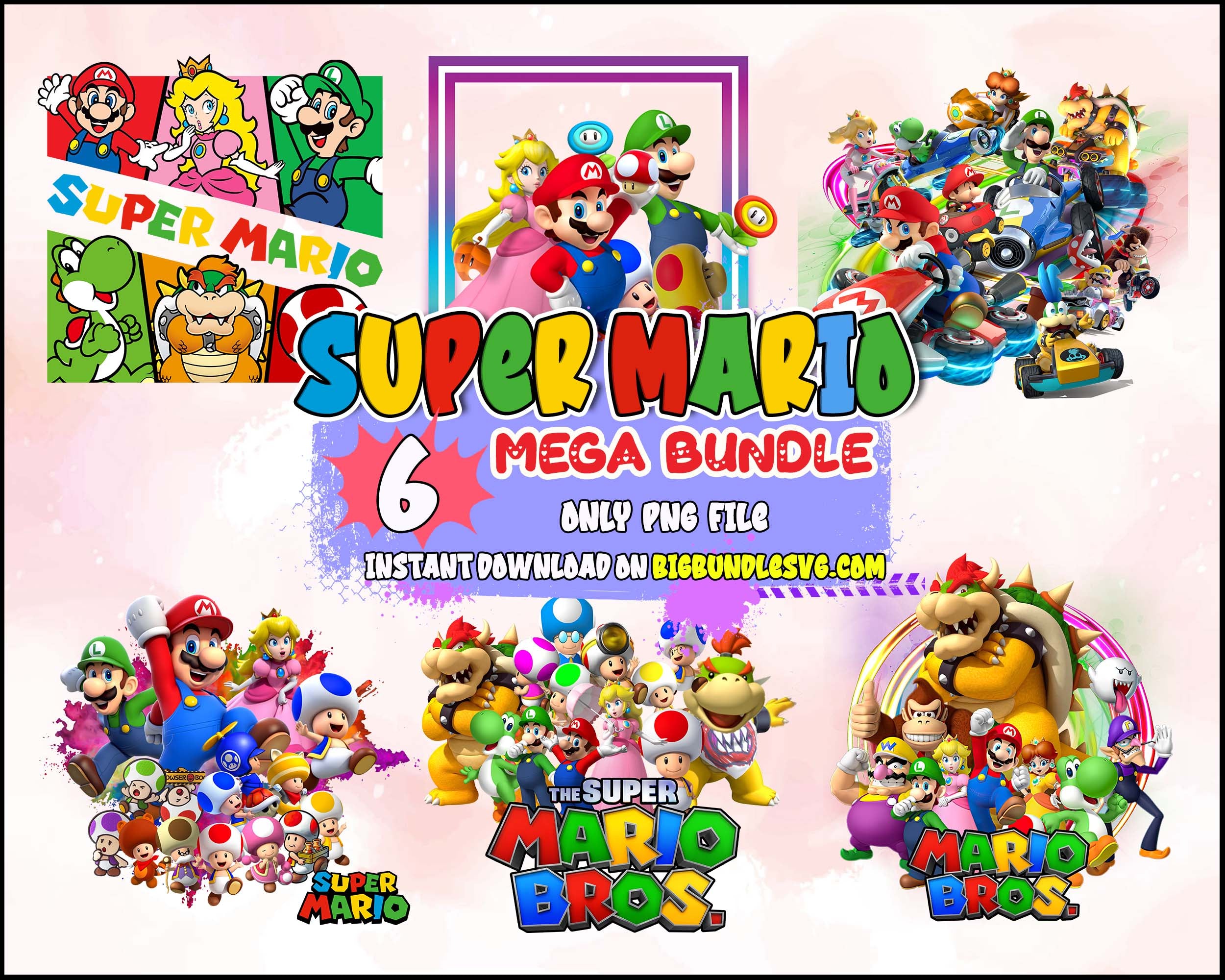 Super Mario SVG Bundle, 200+Designs Game SVG PNG EPS DXF PDF Digital  Download LF6LYB2F - Package SVG