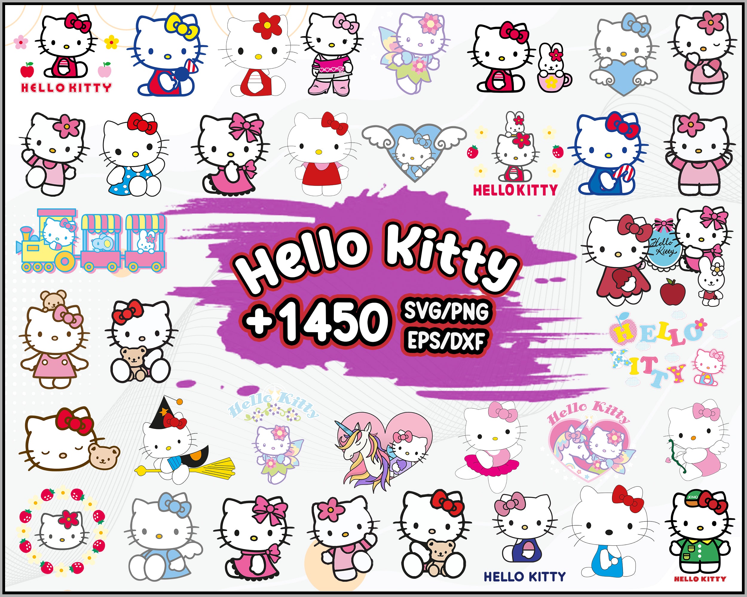 Hello Kitty SVG File – Vector Design in, Svg, Eps, Dxf, and Jpeg