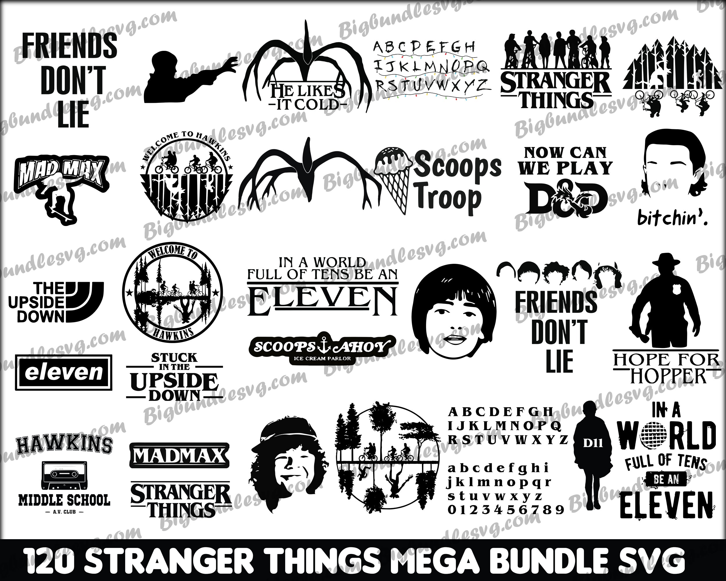 Stranger things svg, Stranger things birthday svg, Stranger things svg  images, Stranger things eleven svg - Bundle Cricut