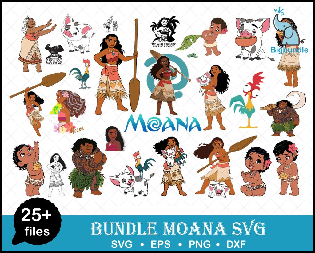 25 Moana Svg Moana Png Moana Birthday Svg Moana Font Moana Clipar Big Bundlesvg