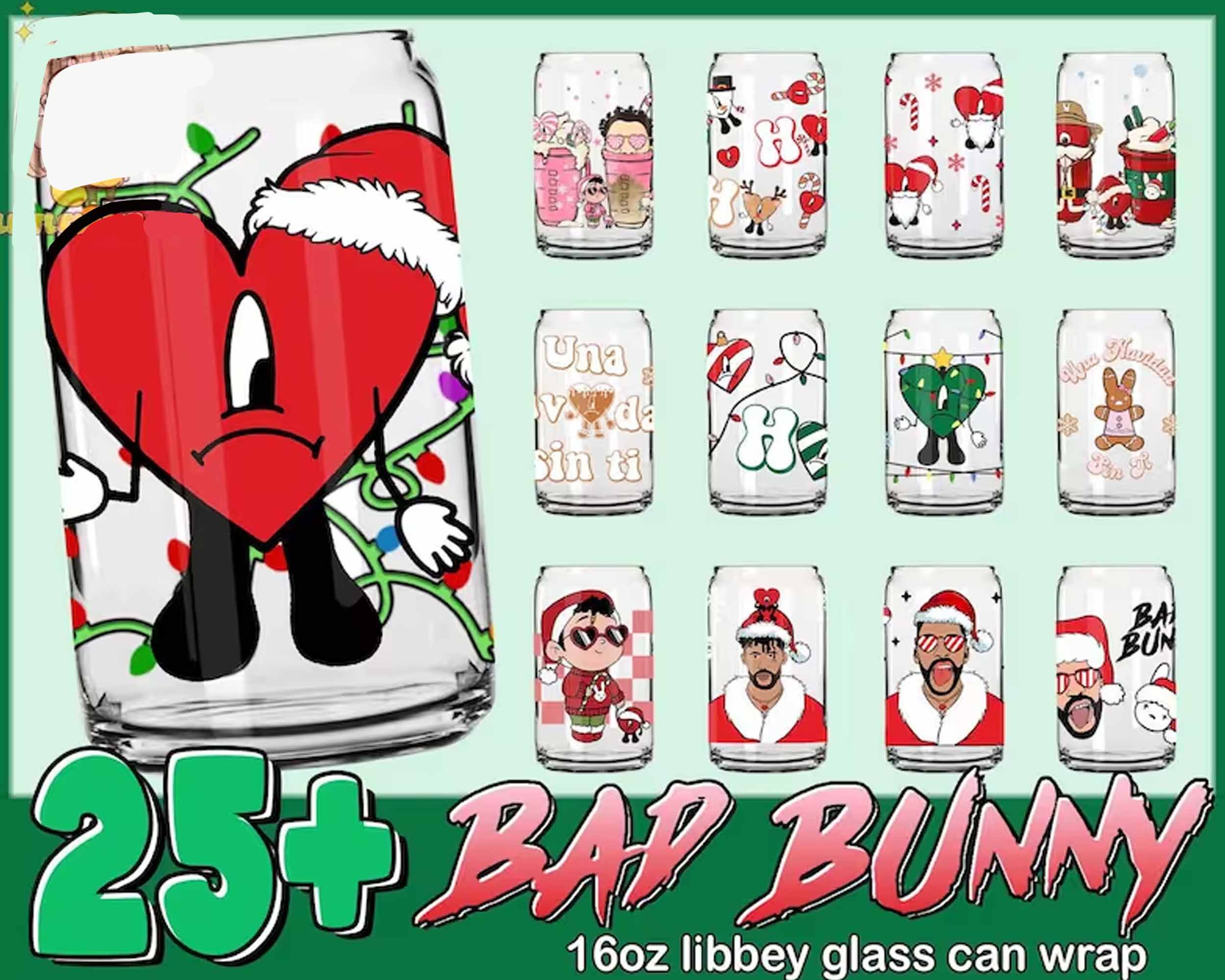 Bad Bunny Benito Svg for Libbey 16oz Can Glass - Vectplace