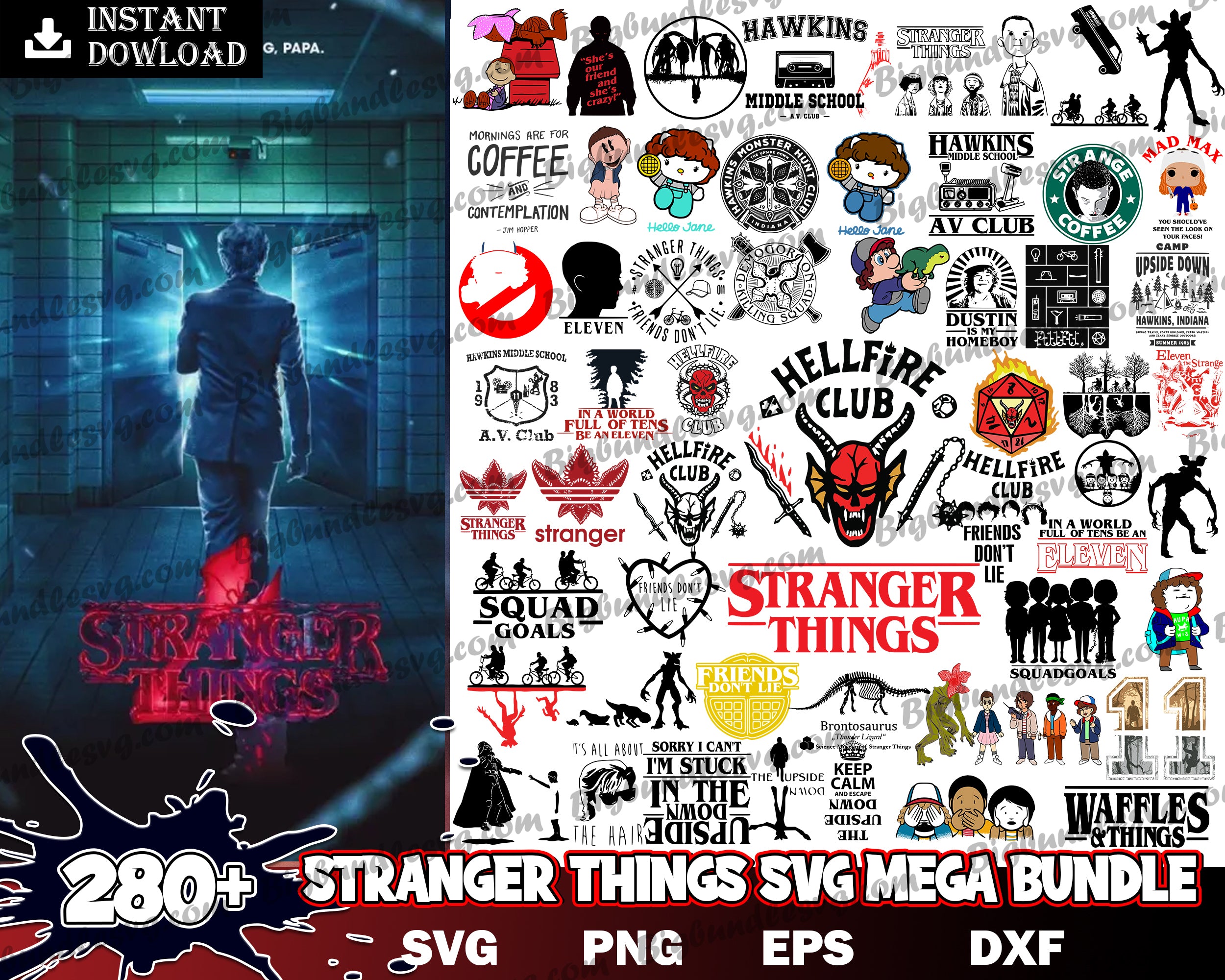 625+ Stranger Things SVG Bundle, Hellfire Club Svg, Stranger Things PN