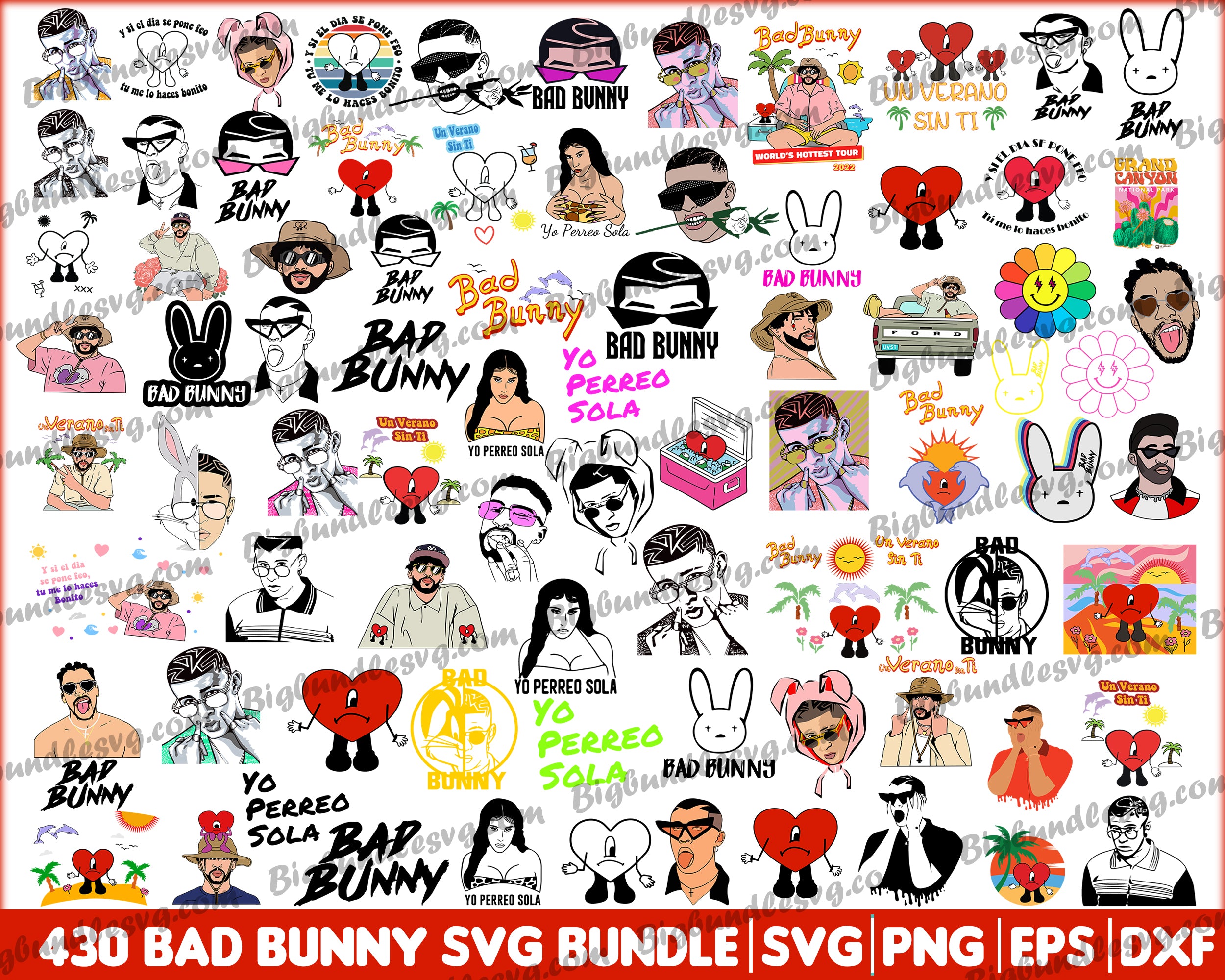 Bad Bunny SVG Puerto Rico SVG - Gravectory