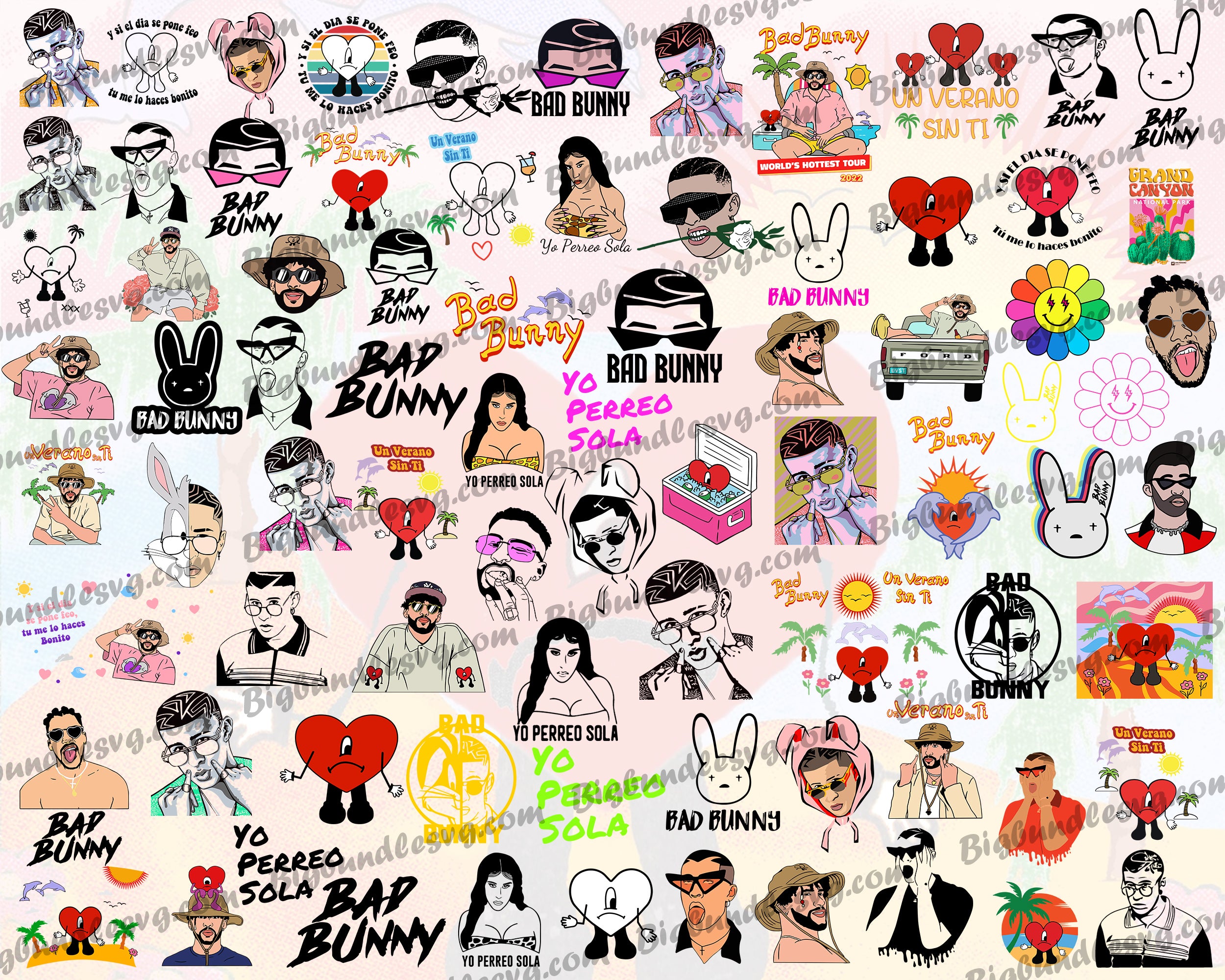 Bad Bunny Heart Bitchota SVG Best Graphic Designs Cutting Files