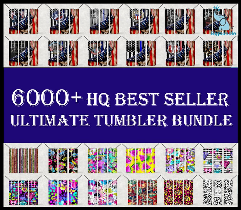 6000+ Huge Tumbler Bundle, Sublimation Tumbler bundle, 20oz skinny Tum
