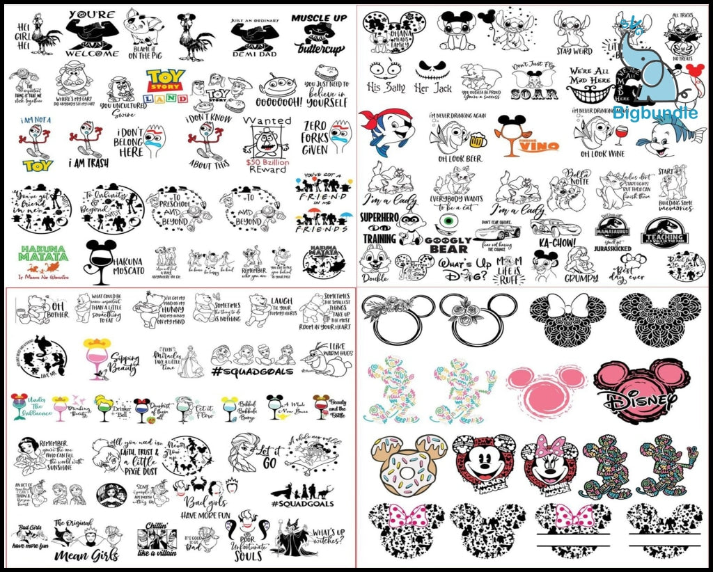 24000+ Disney SVG Mega Bundle, disney characters SVG for Cricut