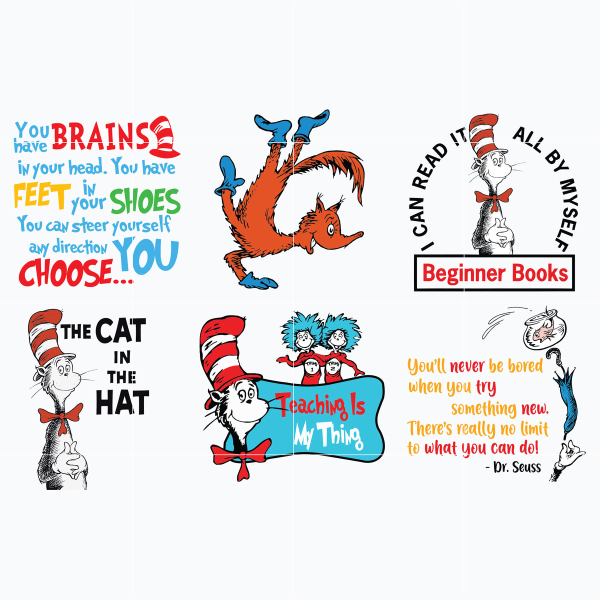 Dr seuss bundle svg, dr seuss svg, dr seuss quotes svg, png, dxf, eps ...