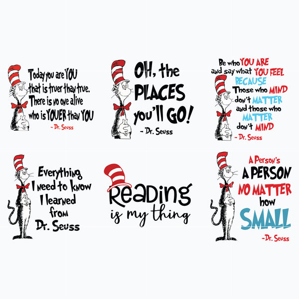 Dr seuss bundle svg, dr seuss svg, dr seuss quotes svg, png, dxf, eps ...