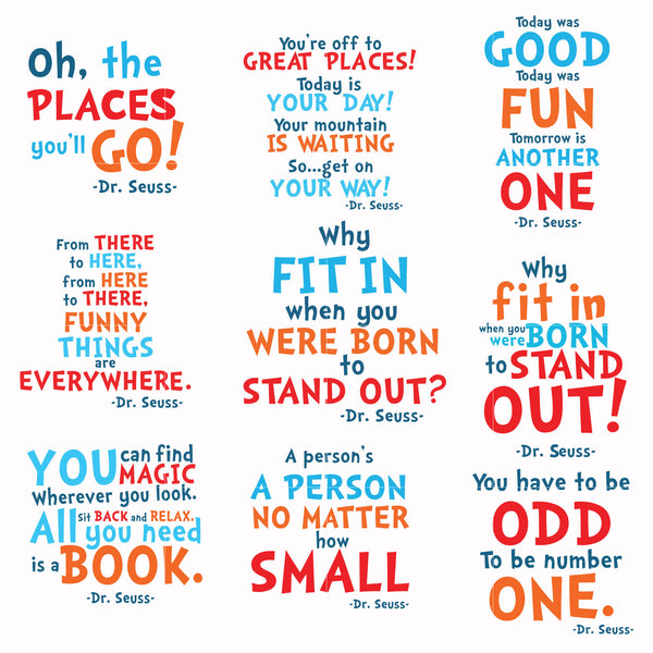 Dr seuss bundle svg, dr seuss svg, dr seuss quotes svg, png, dxf, eps ...