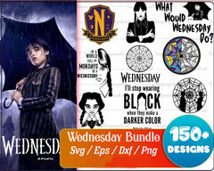 Wednesday Addams bundle PNG, Netflix series bundle PNG , Wednesday