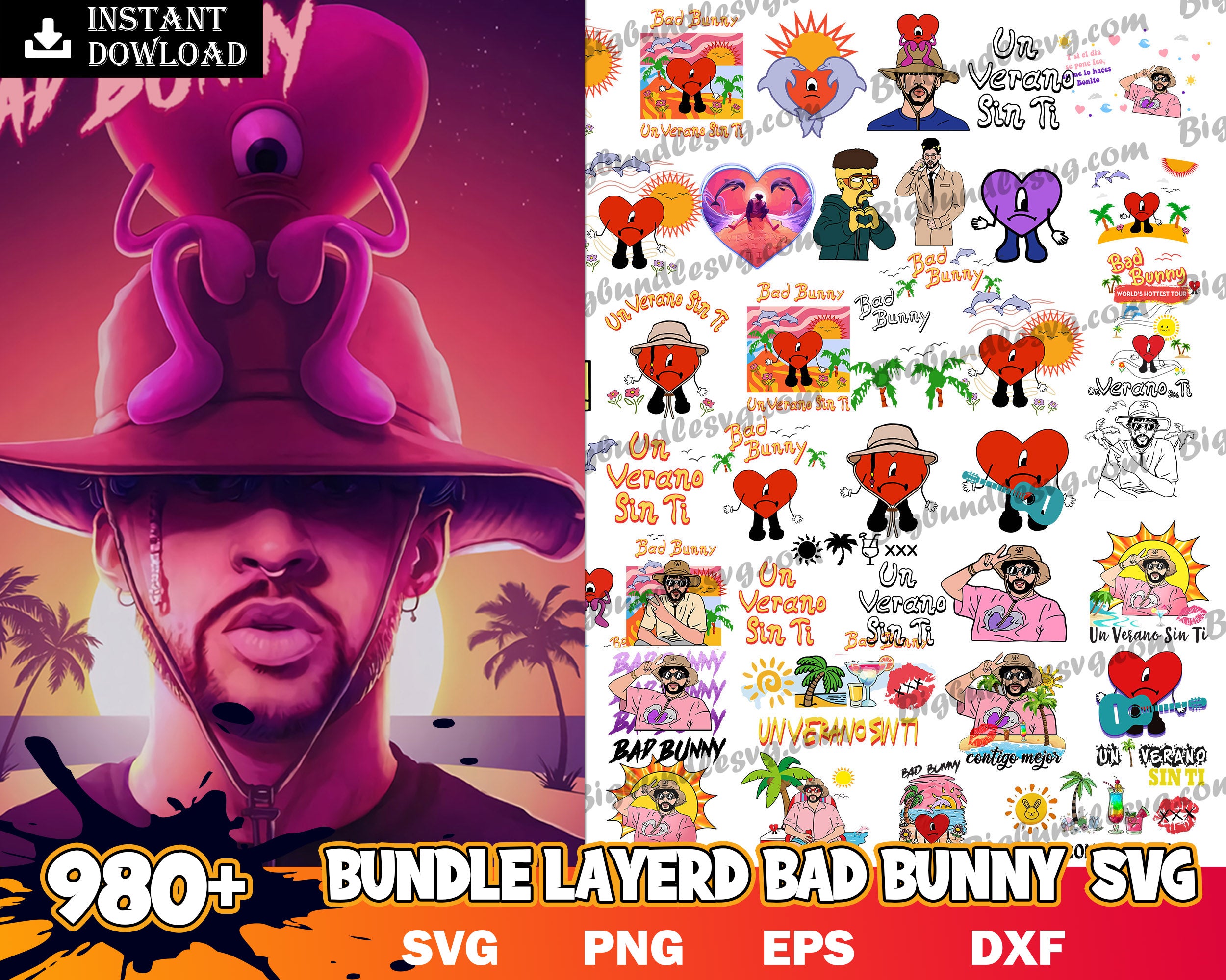 bundle bad bunny Houston Texas svg , Digital Download - Inspire Uplift