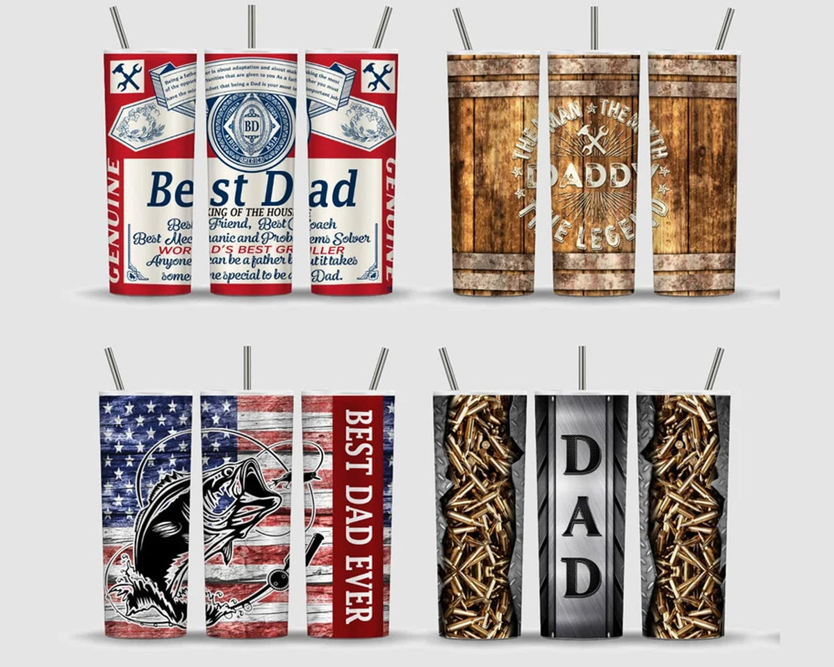 Patriotic Best Dad Ever - 20 oz Skinny Tumbler - Monkeyshine Apparel and  Gifts