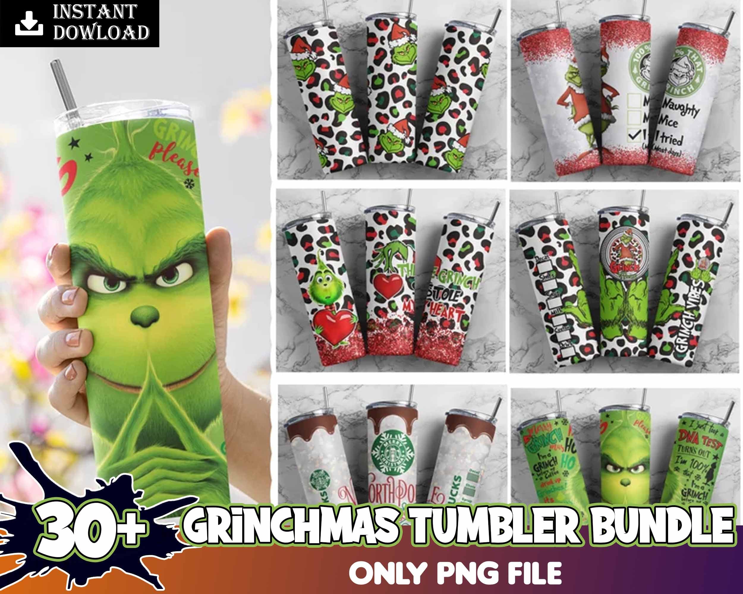 100+Grinch Tumbler 20 oz Skinny, Grinch Tumbler Sublimation Designs, G –  Drabundlesvg