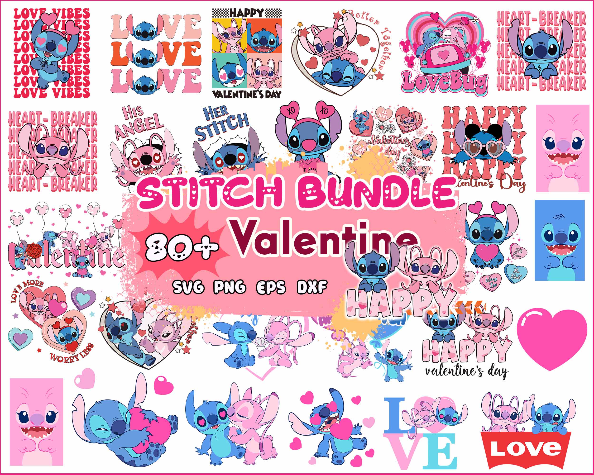 New 150+ Valentine Hello Kitty Bundle, Valentine kawaii kitty SVG png