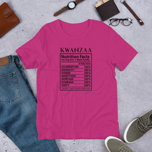 Load image into Gallery viewer, Kwanzaa Nutritional Facts Short-Sleeve Unisex T-Shirt | Kwanzaa Collection
