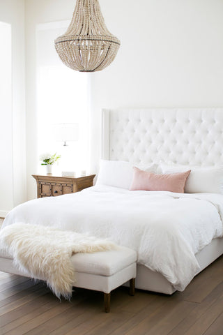 ambient chandelier bedroom