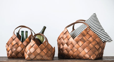 handwoven seagrass baskets