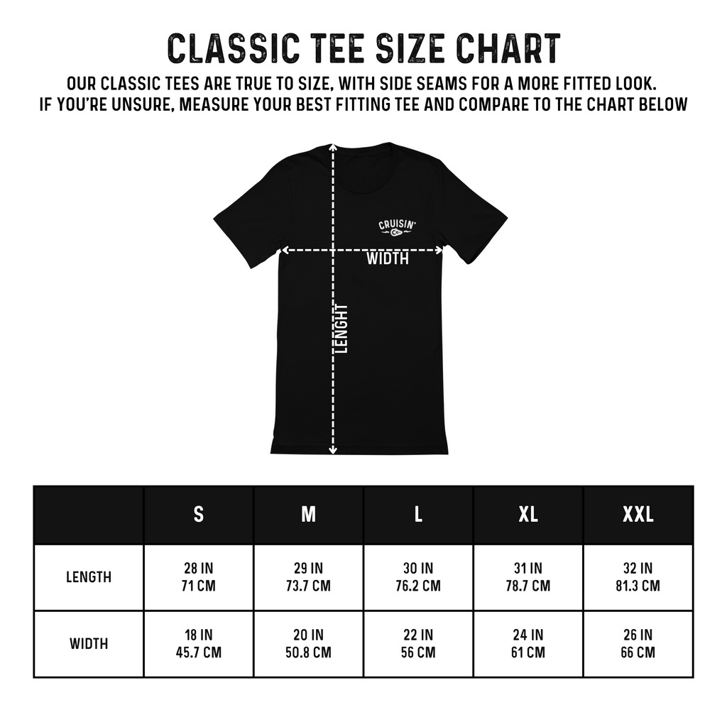 Classic tee size guide