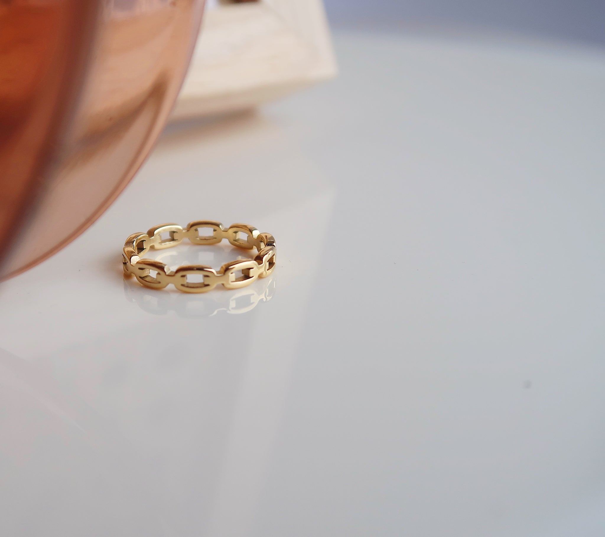 gold filled chain ring