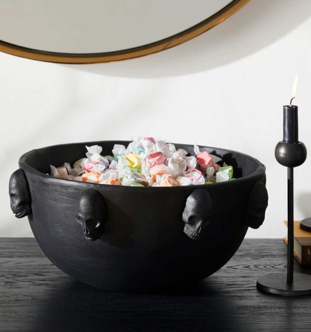 Black Terracotta Skull Candy Bowl
