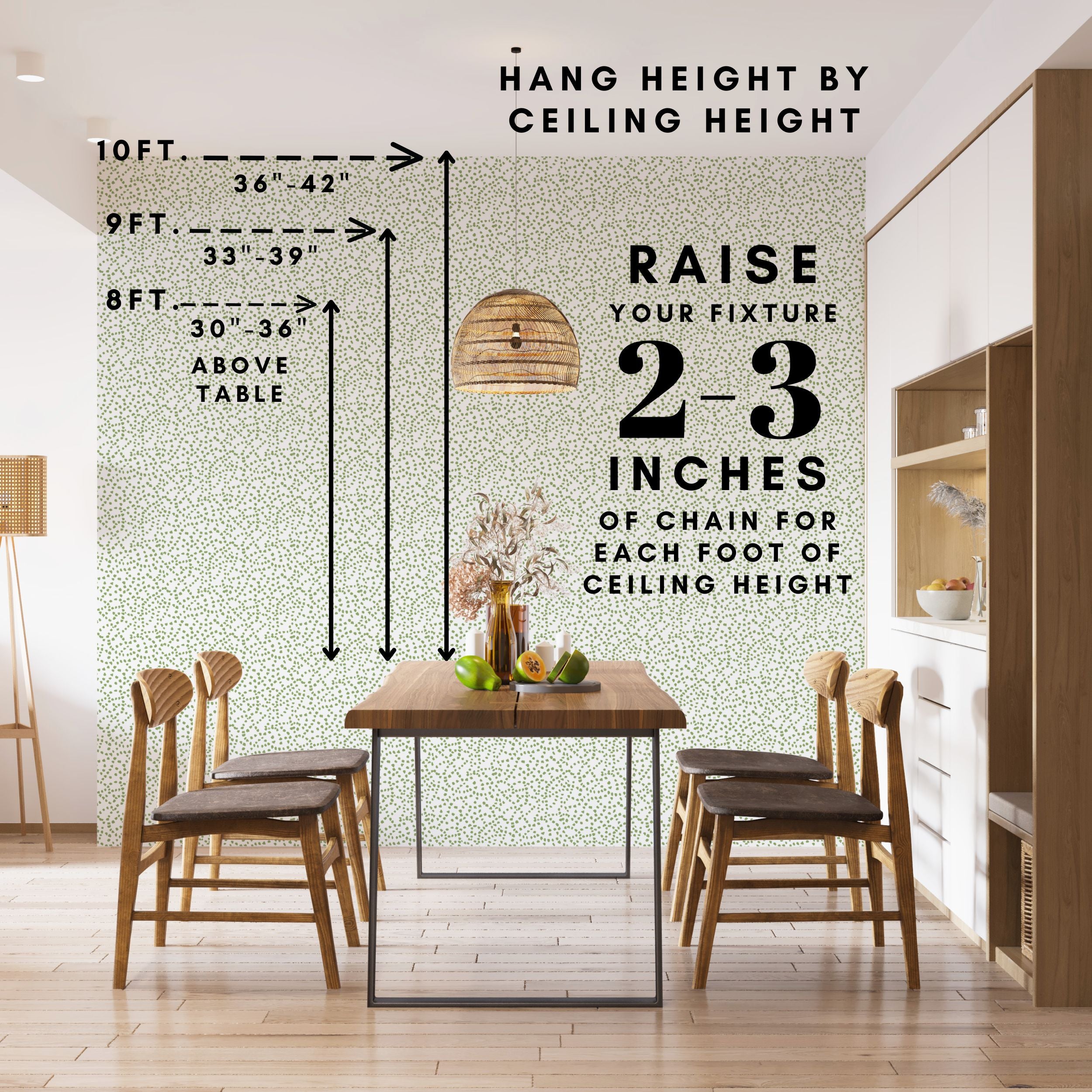 Dining Room Light Fixture To Table Height Infographic