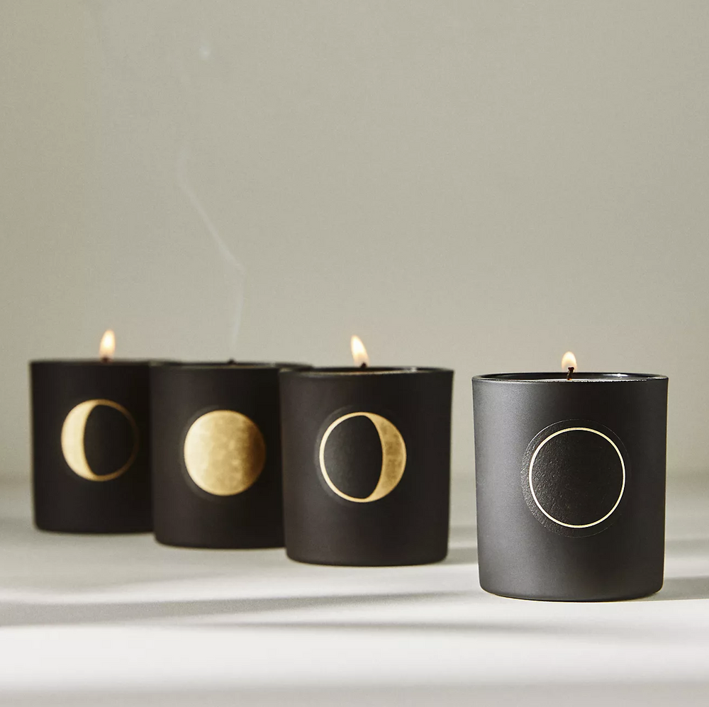 Deuxmoons Moon Phases Glass Vessel Candles