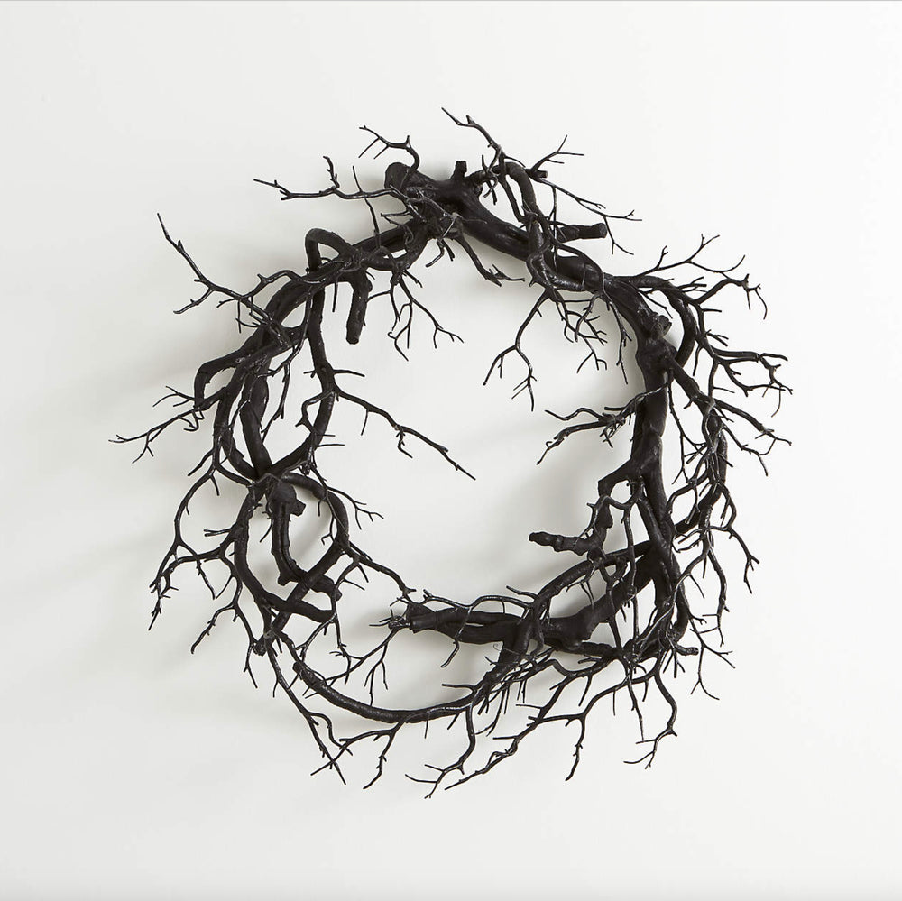 Faux Black Branch Halloween Wreath