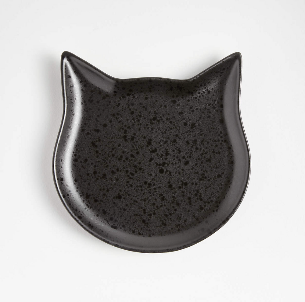 Halloween Matte Black Cat Salad Plate